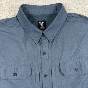 Kuhl Mens 2XL Blue Nylon Polyester Two Pocket Outdoor Hiking Short Sleeve Shirt